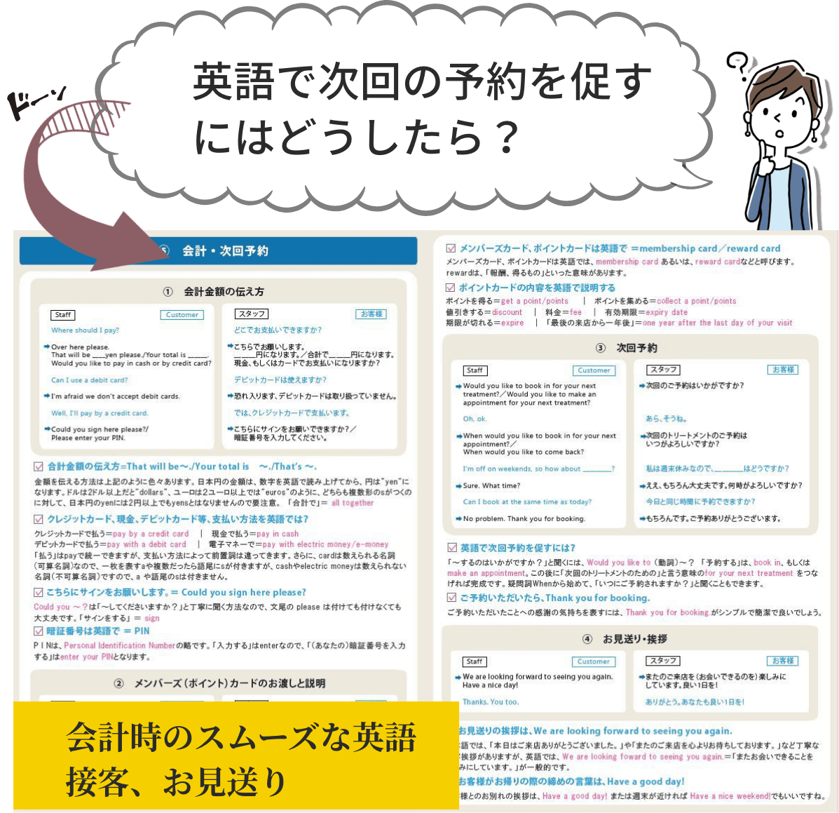 【美容室/サロンの接客英語/電話対応マニュアル】全14頁 無料ダウンロード